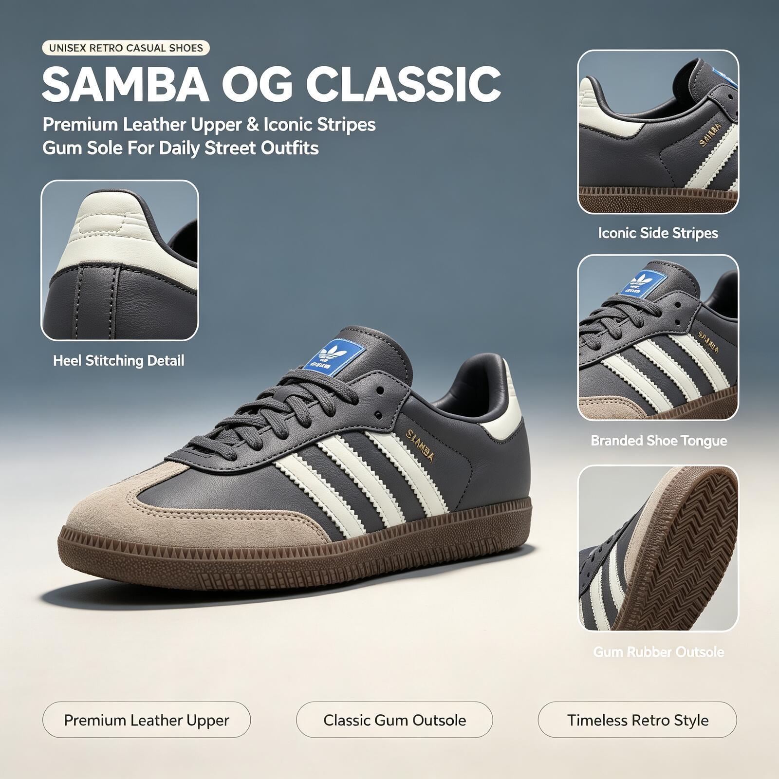 Adidas Shoes Samba - Chaussures de skateboard officielles Adidas SAMBA