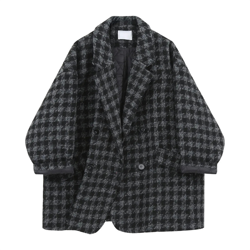 Down Jacket Packable - Manteau en laine pied-de-poule pour femme,