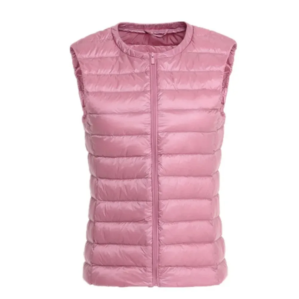 Down Jacket Packable - Doudoune ultralégère pour femme, col rond,